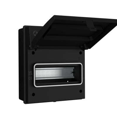 Live Electrical AGU0865/B 8 Way IP65 Weatherproof Black Metal Unit Empty Enclosure