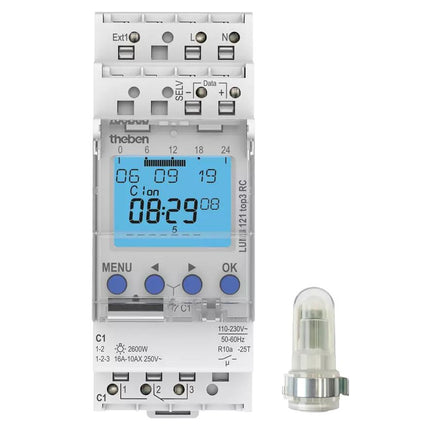 Theben LUNA 121 top3 RC AL Twilight Switch DIN rail Timer RC-compatible