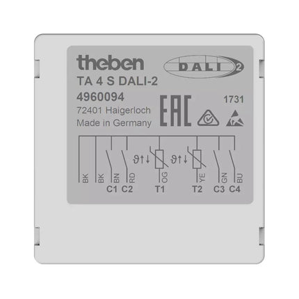Theben TA 4 S DALI-2 DALI-2 Push Button Interface 4-Gang Flush-Mount