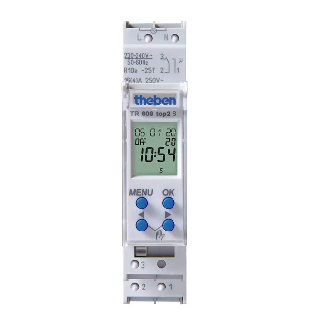 Theben Tr 608 Top2 S 1 Module 1 Channel Weekly Program Din Rail Digital Time Switch