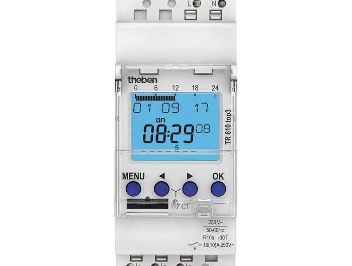 Theben Tr 610 Top3 2 Module 1 Channel Weekly Program Din Rail Digital Time Switch