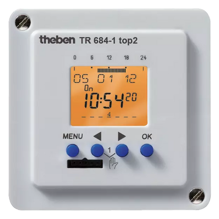 Theben Tr 684-1 Top2 4-Channel Series-Mounted Annual Time Switch Expandable And Rc-Compatible