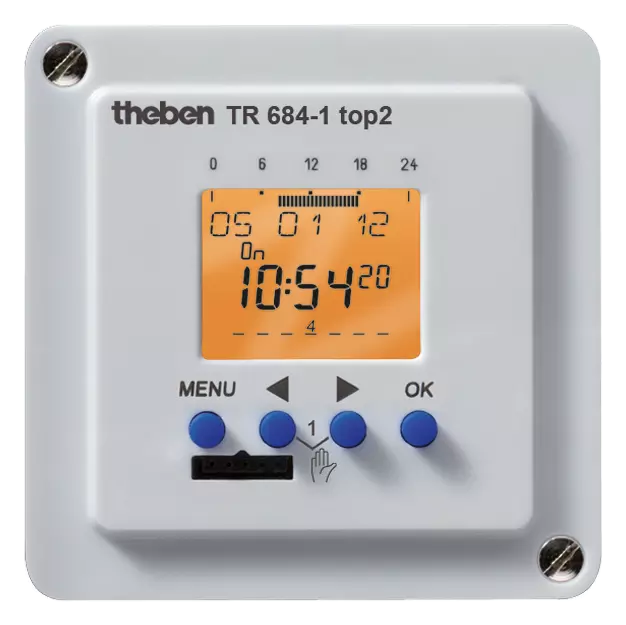 Theben Tr 684-1 Top2 4-Channel Series-Mounted Annual Time Switch Expandable And Rc-Compatible